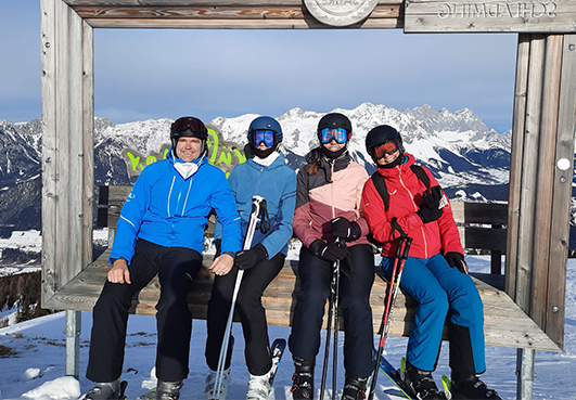 Gottinger family skiing in Alps