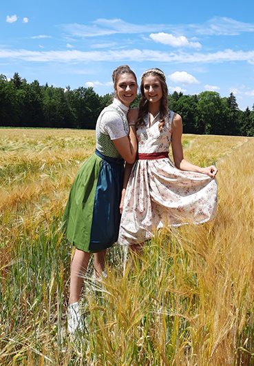 Gottinger sisters in traditional Austrian dress